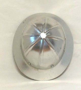 Vintage Aluminum Full Brim Hard Hat With Plastic White Head Liner Detroit