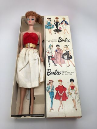 Vintage 1962 Barbie Doll 850 Box Teen Age Fashion Model Mattel Redhead Ponytail