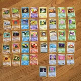41 Vintage Pokemon Japanese Pocket Monster Cards,  Incl.  2 Holo Cards