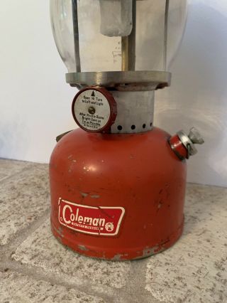 Vintage Coleman 200A Gas Lantern 1966 Date Code Globe FULLY FUNCTIONAL 3