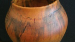 Vintage Mid Century Translucent Thin Turned Wood Vase Norfolk Pine Signed GH 6