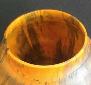 Vintage Mid Century Translucent Thin Turned Wood Vase Norfolk Pine Signed GH 7