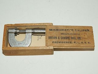 Vintage Brown & Sharpe Micrometer No.  70 - 32 nds.  - 64ths.  Orig.  Box,  Instruct. 6