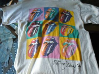 Vintage Rock And Roll T Shirt Rolling Stones 1989 Steel Wheels Tour Warhol