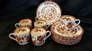 Vintage Copeland Spode " India Tree " 2/959 Demi Cups (5) And Saucers (8)