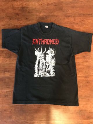 Vintage Death Metal Enthroned Tour Shirt 1995 Size Large