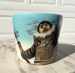 Vintage Mid Century Sascha Brastoff Matthew Adams Alaskan Themed Pot / Planter 2