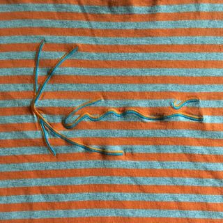 Vintage 90s Karl Kani Striped Orange And Grey T Shirt 2pac 3