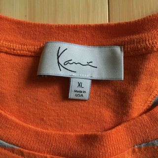 Vintage 90s Karl Kani Striped Orange And Grey T Shirt 2pac 4