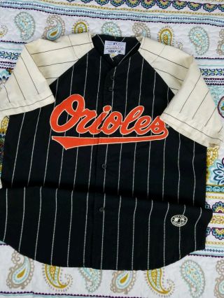 Baltimore Orioles Mirage Cal Ripken Jr Pinstripe Vintage Baseball Jersey Sz L
