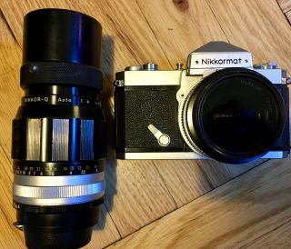 Vintage Nikon Nikkor 20 Mm 1.  4 Lens Plus Nikkor - Q 1.  4 Telephoto & Nikkormat Body