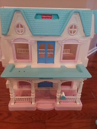 1993 20 Pc Vintage Fisher Price Loving Family Dream Doll House W/ Acc.  & Figures