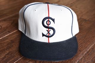 Vintage Chicago White Sox Era Hat Cap 7 3/8 2001 100 Wool Us Black Sox Era
