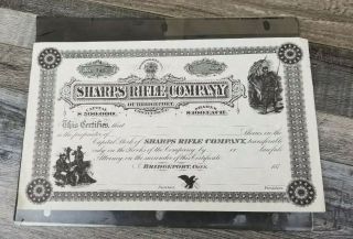 Sharps Rifle Company Certificate