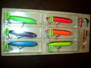 Classic Heddon Color Clector 6 Pack Zara Spook Fishing Lure Set In Pack