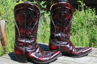 Lovely Vintage Dan Post Hand Whipped Spanish Cowboy Boots 11 B
