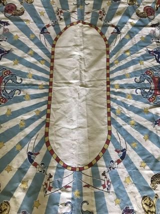 Restoration Hardware Circus Tablecloth Birthday Party 48” X 72” Vintage Style
