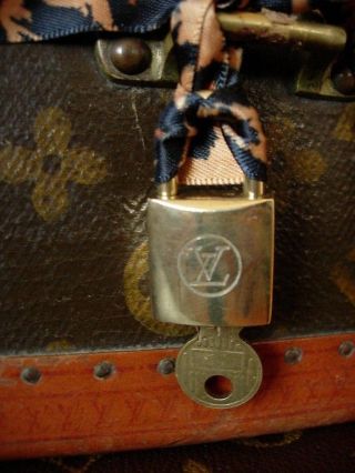 Auth Vintage LOUIS VUITTON Trunk Padlock Lock Set 202 Keepall Luggage Accessory 3