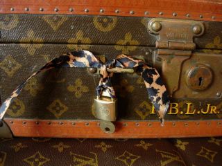 Auth Vintage LOUIS VUITTON Trunk Padlock Lock Set 202 Keepall Luggage Accessory 8