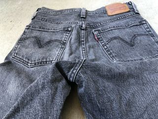 Levi’s 501 Vintage Dark Grey/ Black Faded Denim Jeans W25l30