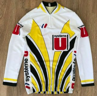 U Systeme Rare Vintage Long Sleeve Cycling Jersey Size 3 (m)