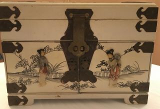 Custom Handmade Large Chinese Wood Jewelry Box,  8lbs,  Vintage 2