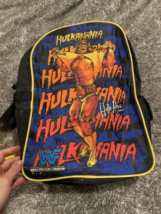 Vintage Wwf Hulk Hogan Kids Backpack 1991 Titan Sports Hulkamania 1990s Vtg Wwe