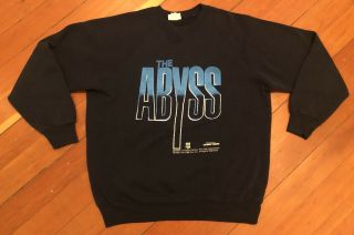 The Abyss Vtg 1989 Film Movie Crewneck Basset Walker Sweatshirt Size Large / Xl