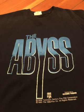 The Abyss Vtg 1989 Film Movie Crewneck Basset Walker Sweatshirt Size Large / XL 2