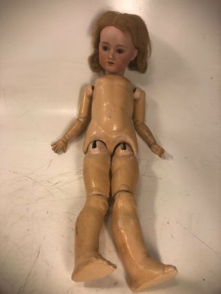 Antique German Bisque Doll Marked Germany Old Composition Body Creepy
