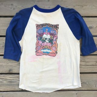 Vintage 1976 Grateful Dead 1968 Nye Concert T Shirt Raglan Jersey Tee
