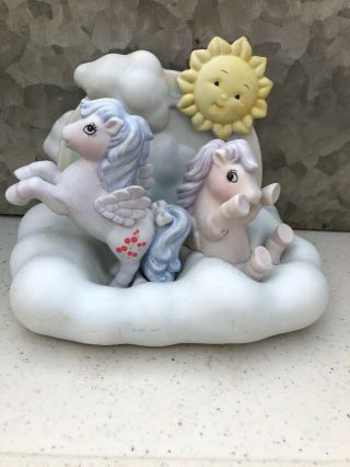 Vintage 1985 Hasbro Bradley My Little Pony Porcelain Figurine Frolick In The Sky