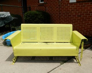 Vtg Bunting Co Glider Metal 3 Seat Porch Patio - No Ship / Local Pick Up