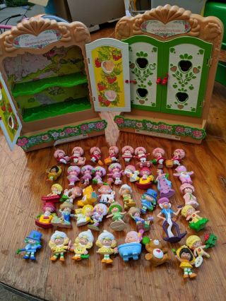 Vintage Strawberry Shortcake,  Berry Patch Carry Case,  Miniatures Display Cabinet