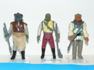 Klaatu,  Barada,  Nikto 3 Vintage Star Wars Action Figures,  Complete.  Potf