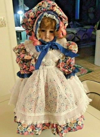 22 " Antique Am & Dep Floradora Doll,  Kid Leather & Cloth Body,  Germany