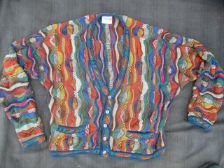 Vintage 90s Coogi Australia Mercerised Cotton Cardigan Sweater Large