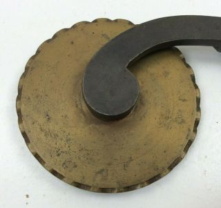 Vintage Wood Handle Brass Wheel W.  O.  Hickok Harrisburg 682 Hand Embosser Tool 2