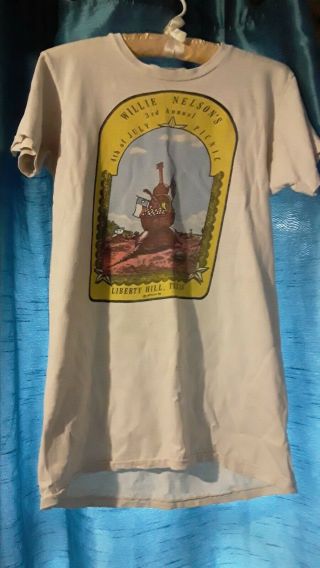 Vintage Willie Nelson Tshirt 1975 3rd Annual Picnic