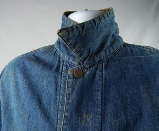 Vintage Penney ' s Big Mac Destroyed denim jacket Chore / Barn Size 40 Large faded 4