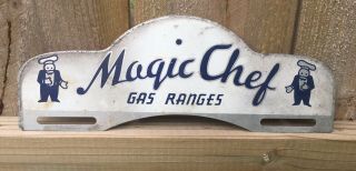 Vtg Rare Magic Chef Gas Range License Plate Topper Accessory 40s 50s Ford Chevy
