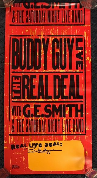 Vintage Buddy Guy Live The Real Deal 1996 Poster Signed Autographed 12x36