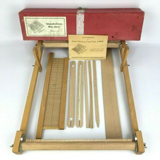 Schulwebrahmen Vintage Weaving Frame Loom With Box & Instructions