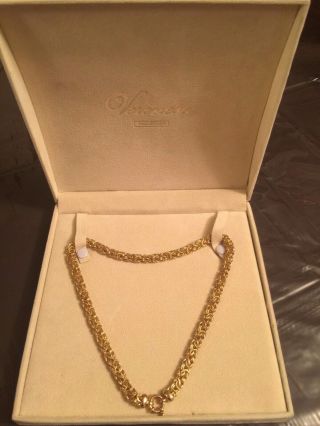Vintage Vermeil Italy Veronese 925 Sterling Silver Necklace Gold Plated 50 Gram