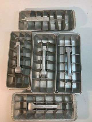 Vintage Metal Aluminum 5 Ice Cube Trays,  Magic Touch,  Ge,  Maid Of Honor