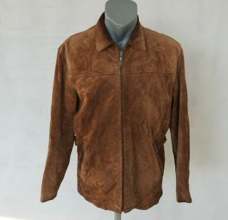 Polo Ralph Lauren Vintage Full Leather Jacket Coat Western Brown Size M Full Zip
