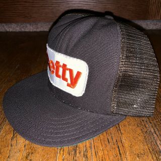 Vintage Getty Oil & Gas Sewn Patch Full Mesh Trucker Advertising Brown Hat USA 3