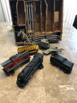 Vintage Marx Trains With Engine 999 And Tin Plate Cars Set