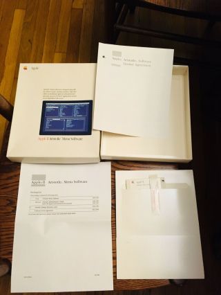 Vintage Software Menu Aristotle Apple Ii 3.  5 Disk Box Inserts