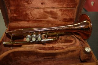 Vintage Conn Director Copper Trumpet W/ Case Bach Mouthpiece Rare Find Freesh